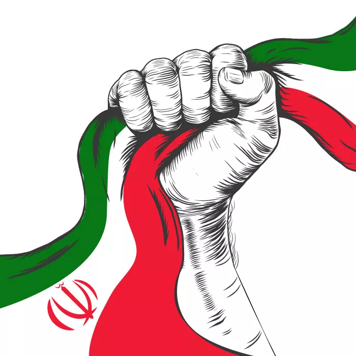 وکتور طراحی پرچم ایران و دست