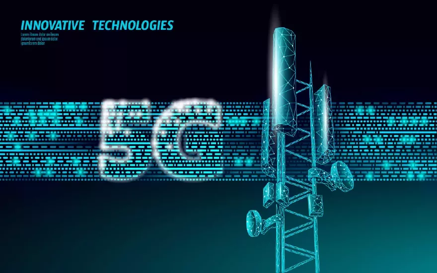 وکتور پس زمینه درخشان اینترنت 5G