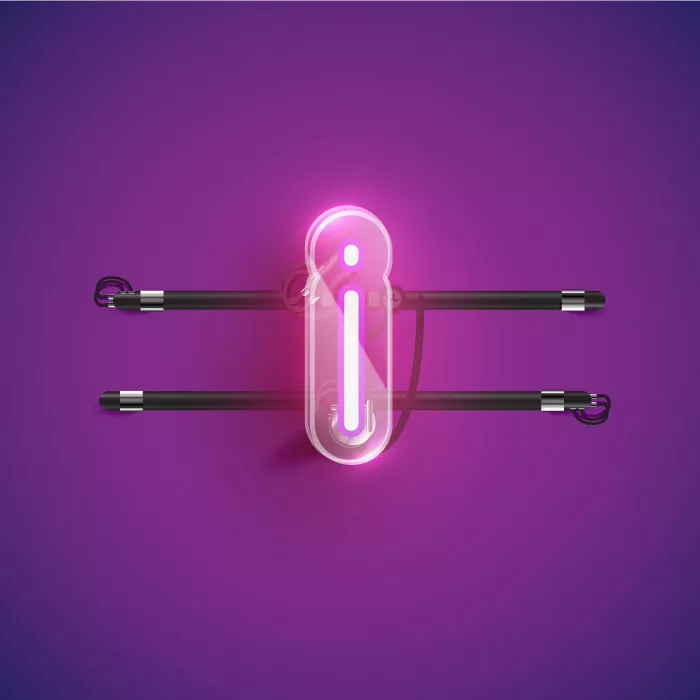 وکتور نئون حرف انگلیسی i