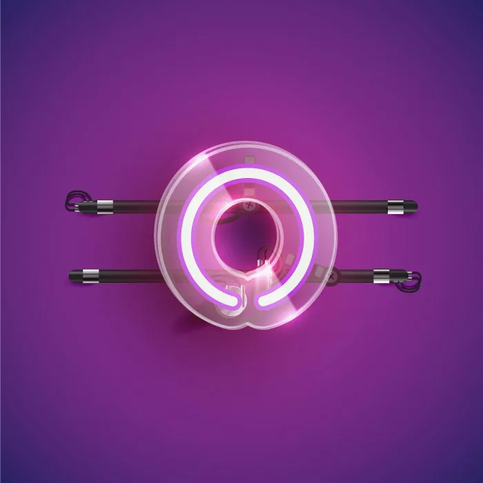 وکتور نئون حرف انگلیسی O