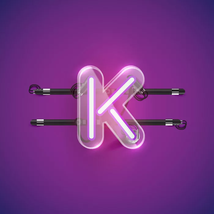 وکتور نئون حرف انگلیسی K