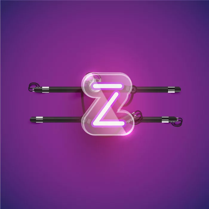 وکتور نئون حرف انگلیسی z
