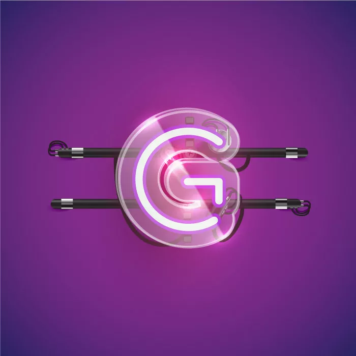وکتور نئون حرف انگلیسی G
