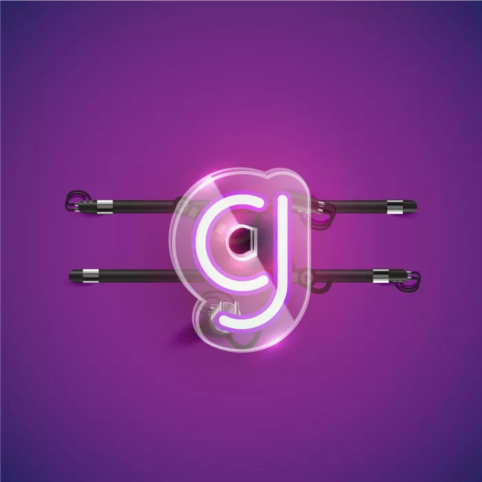 وکتور نئون حرف انگلیسی g