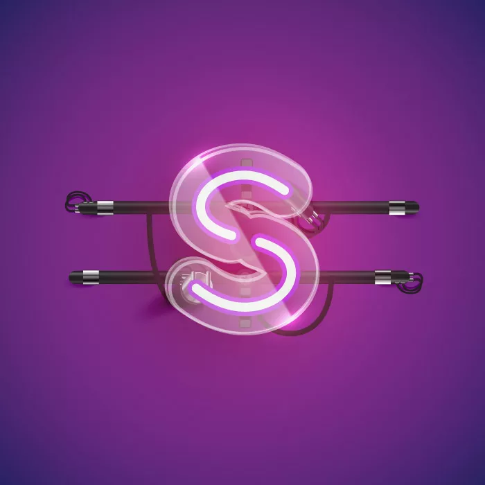 وکتور نئون حرف انگلیسی S