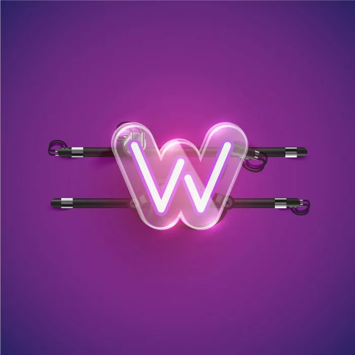 وکتور نئون حرف انگلیسی w