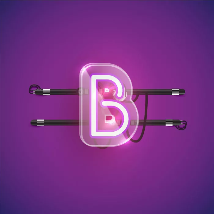 وکتور نئون حرف انگلیسی B