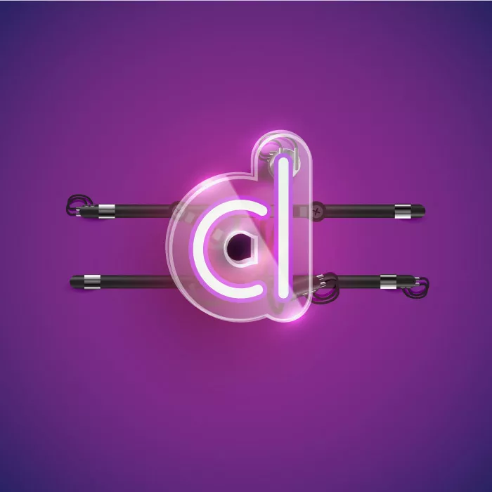 وکتور نئون حرف انگلیسی d