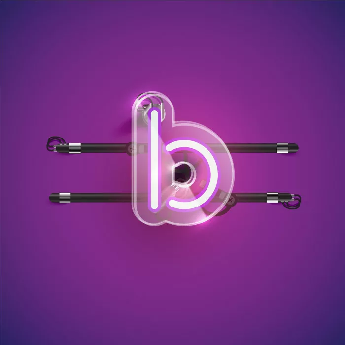 وکتور نئون حرف انگلیسی b