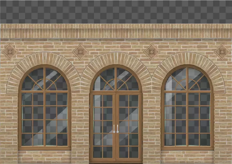 وکتور ساختمان فروشگاه آجری