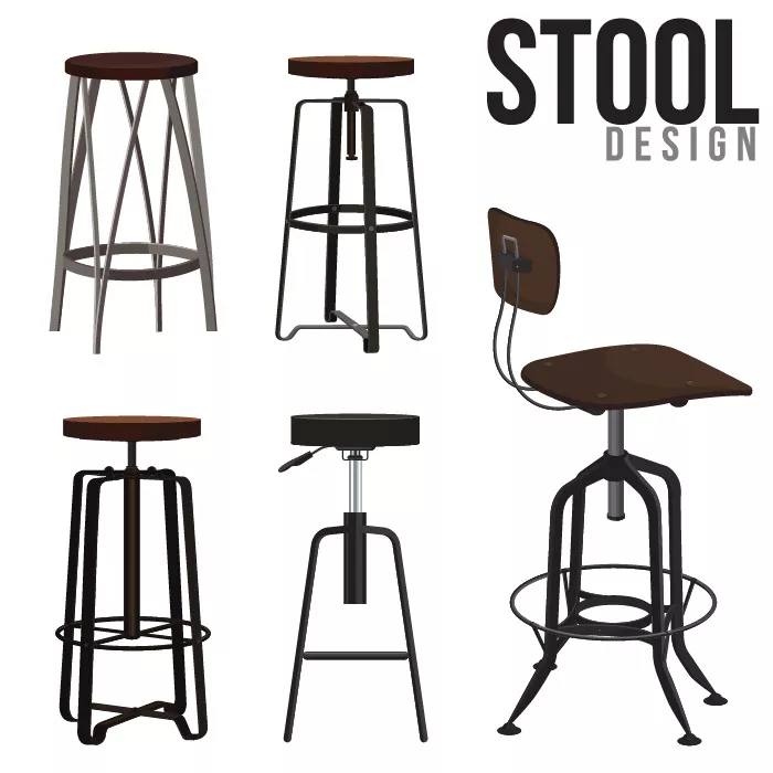 وکتور صندلی های فلزی واقع بینانه