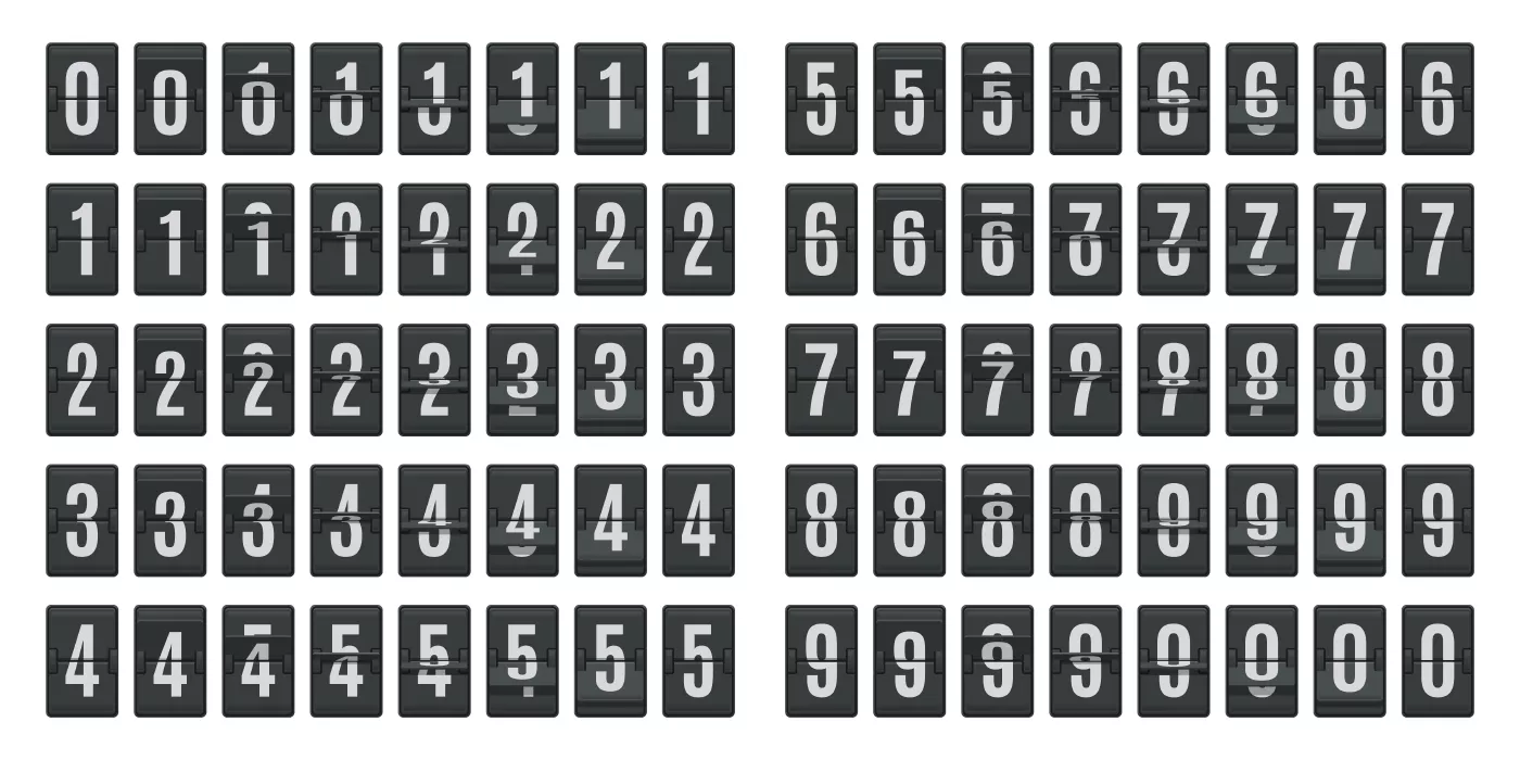 وکتور فونت و اعداد انگلیسی مکانیکی