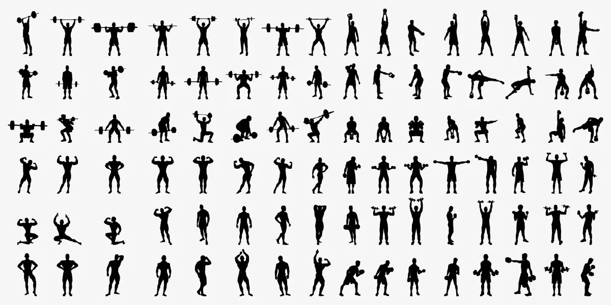 وکتور سیاه و سفید کاراکتر و ورزش