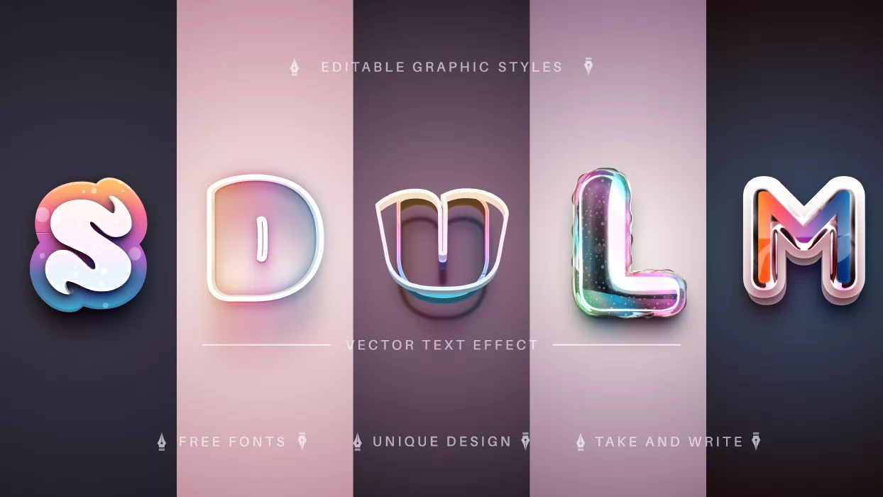 وکتور فونت سه بعدی قابل ویرایش