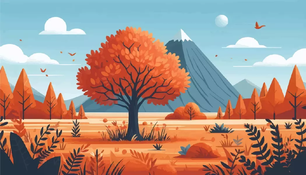 وکتور طراحی طبیعت و پاییز