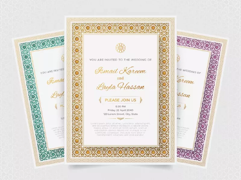 وکتور قالب آماده گواهی طرح سنتی و اسلامی