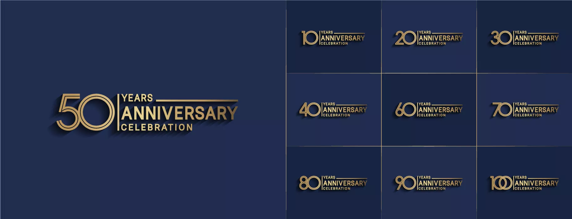 وکتور المان طراحی اعداد مناسبتی سالگرد لوکس