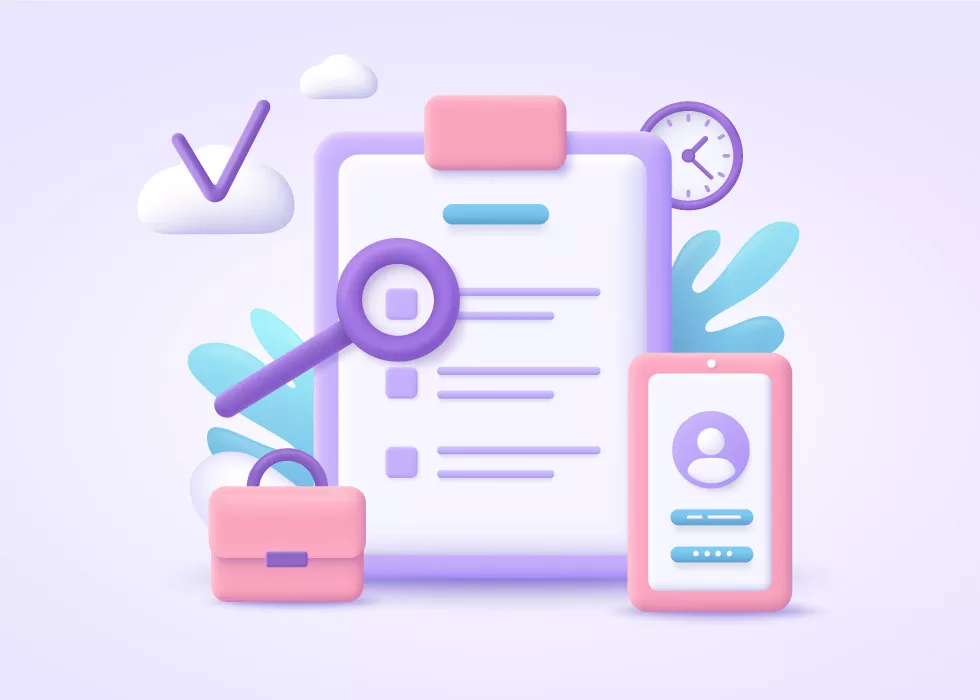 وکتور سه بعدی جستجو و کسب و کار