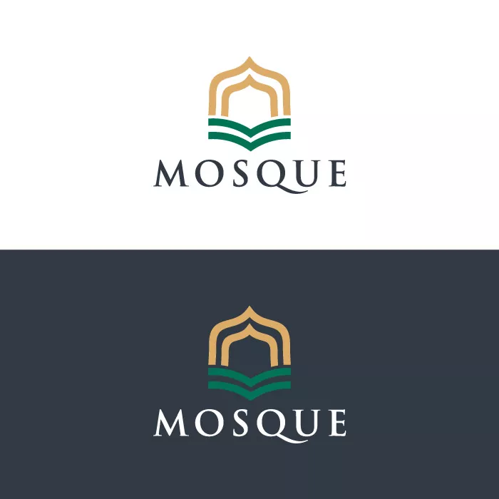 وکتور لوگو مذهبی مفهومی مسجد