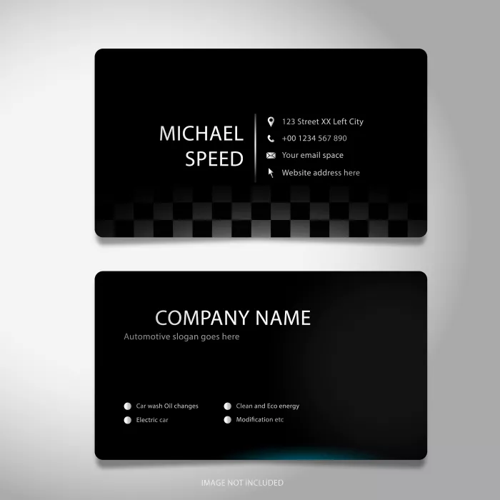 وکتور کارت ویزیت سیاه مدرن