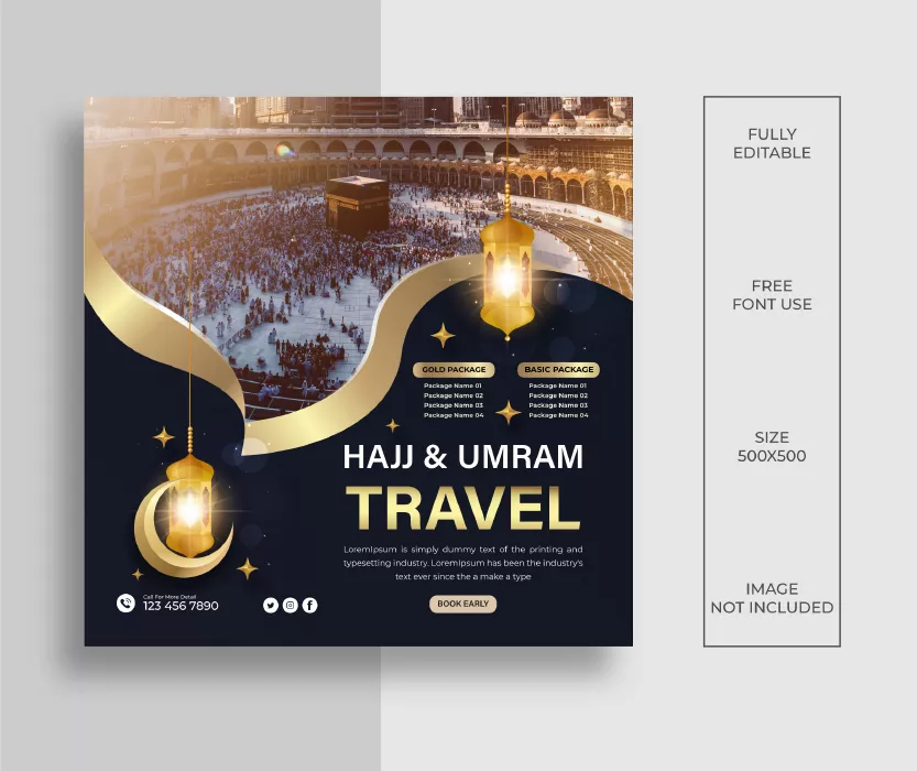 وکتور قالب آماده اسلامی طلایی