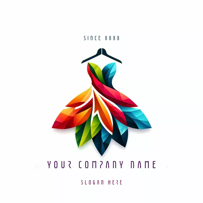 وکتور طراحی لوگو سه بعدی لباس مجلسی