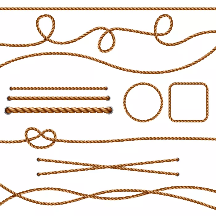 وکتور مجموعه نخ و طناب واقع بینانه