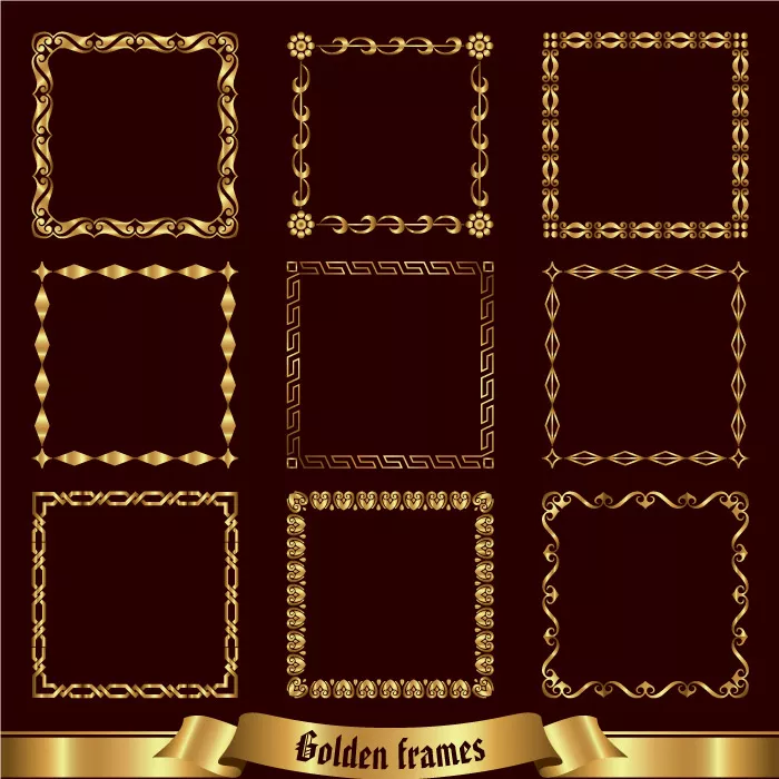 وکتور طراحی کادر و حاشیه طلایی پترن