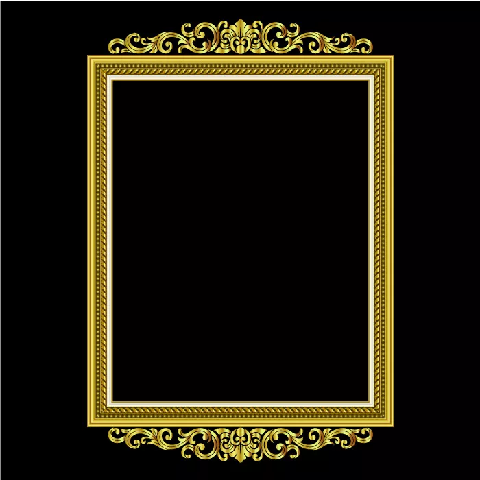وکتور قاب دیواری طلایی شماره یک