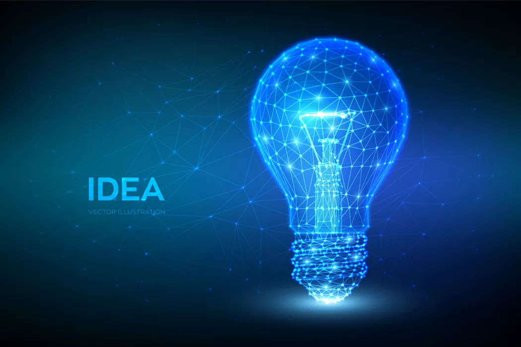 وکتور پس زمینه درخشان لامپ و ایده