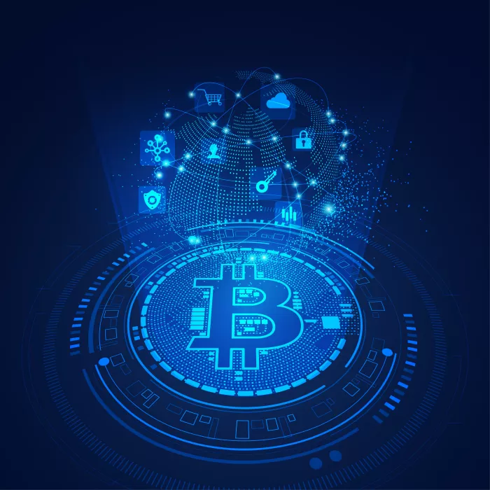 وکتور پس زمینه ارز دیجیتال شماره دو