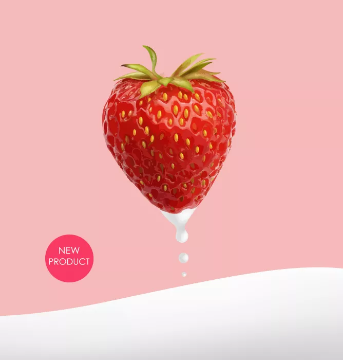 وکتور توت فرنگی و شیر شماره سه