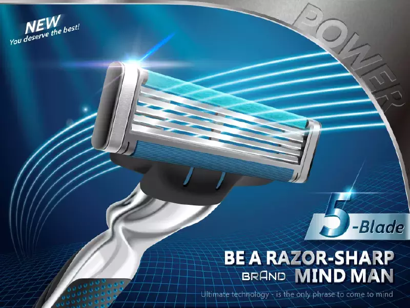 وکتور تبلیغ تیغ اصلاح