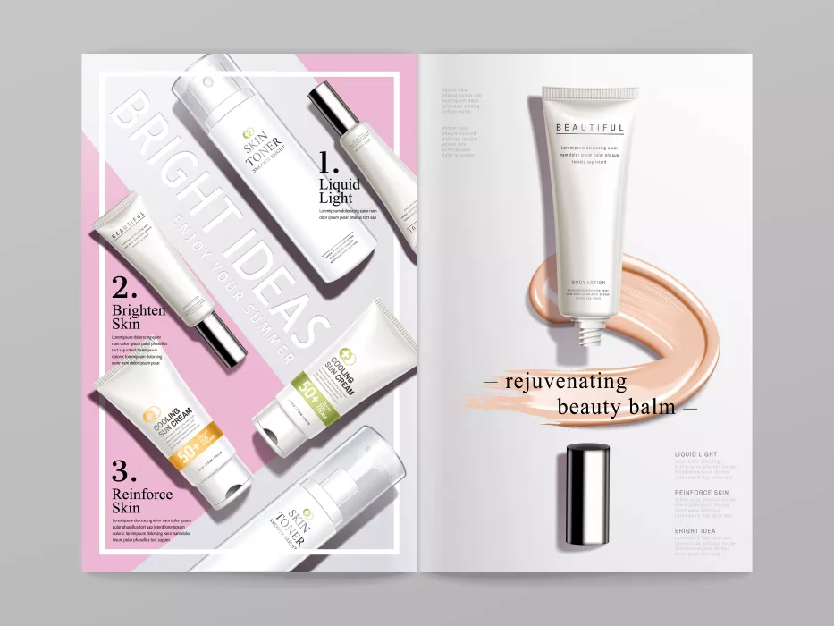 وکتور بروشور تبلیغ لوازم آرایش