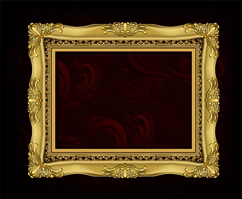 وکتور قاب عکس دیواری طلایی