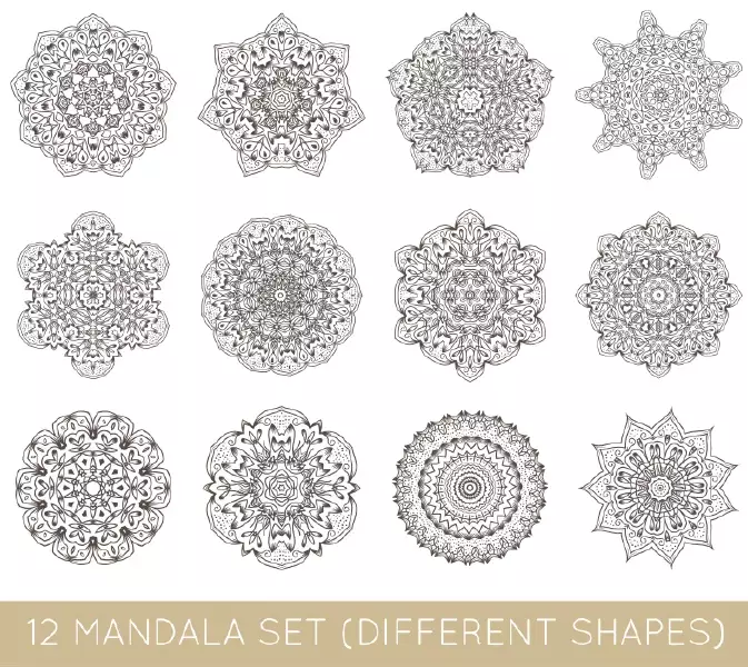 وکتور کلکسیون طراحی های ماندالا