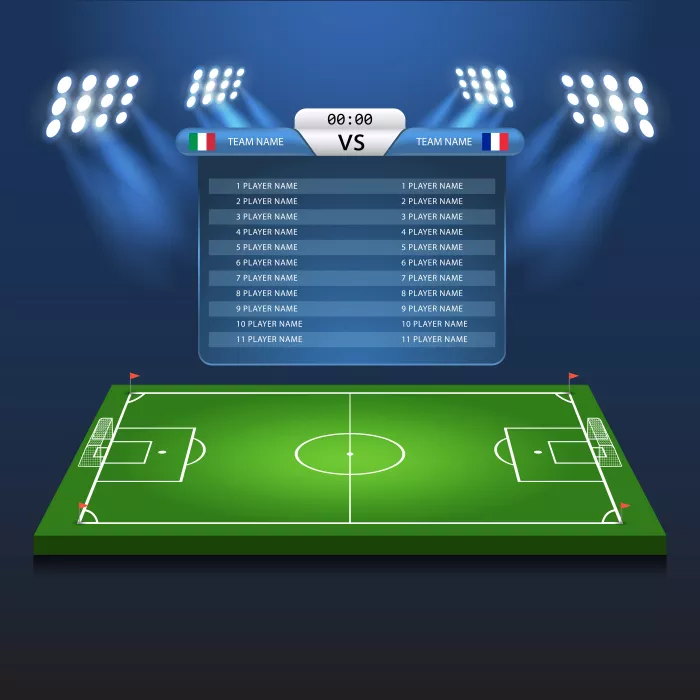 وکتور ورزشی زمین فوتبال