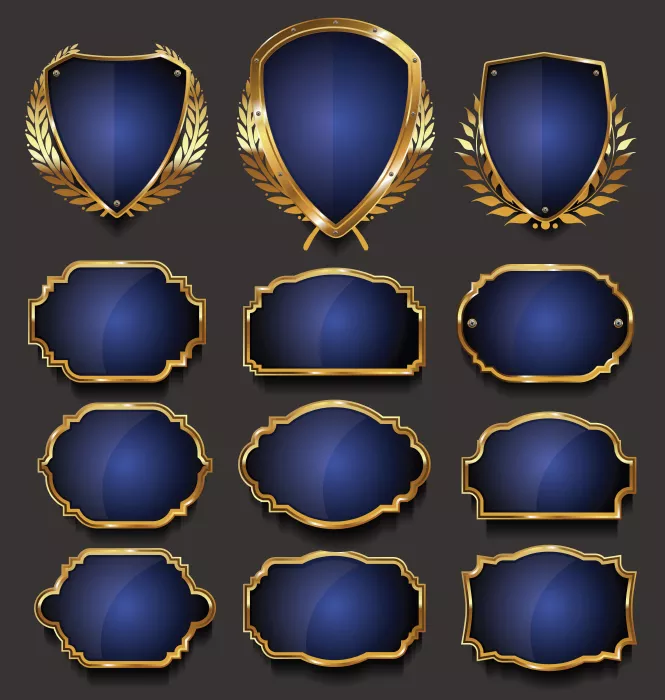 وکتور لیبل های طلایی لوکس