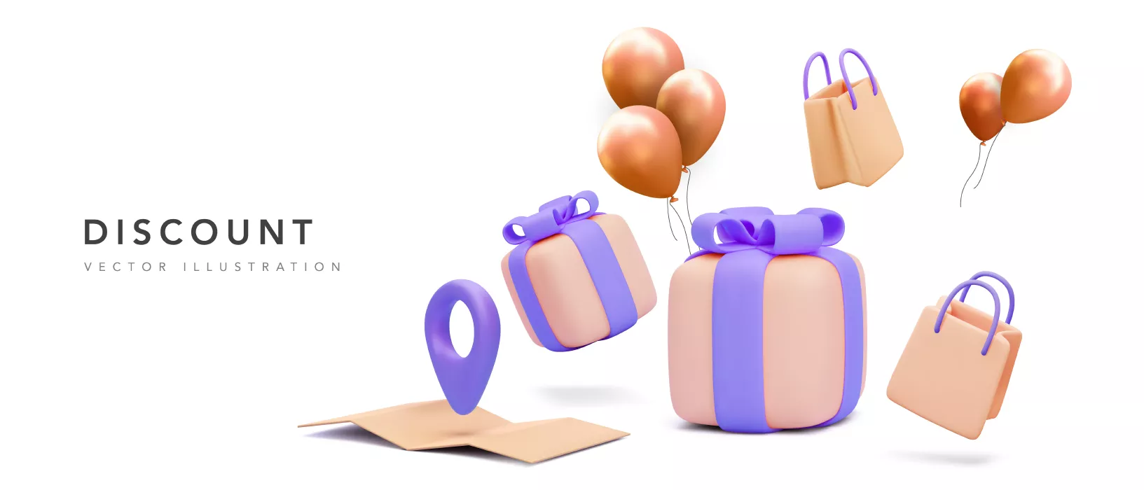 وکتور سه بعدی هدیه و تخفیف
