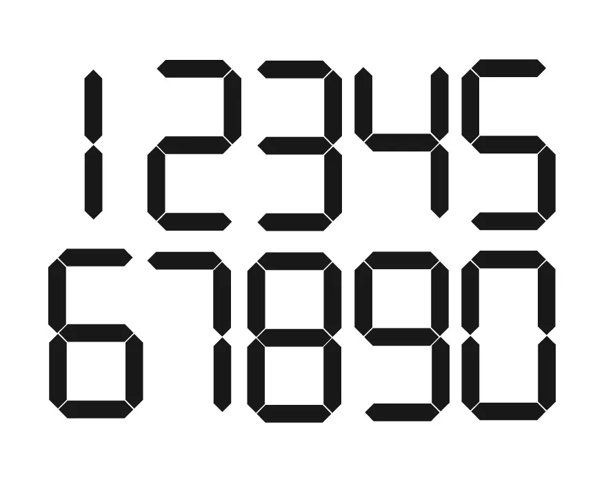وکتور اعداد دیجیتال انگلیسی
