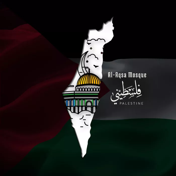 وکتور طراحی نقشه فلسطین و قدس