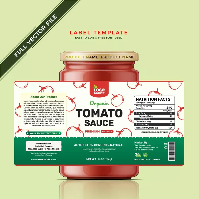 وکتور بسته بندی و برچسب مواد غذایی شماره سه