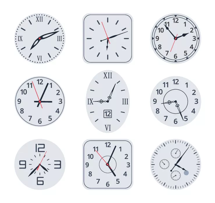 وکتور کلکسیون ساعت های دیواری شماره یک