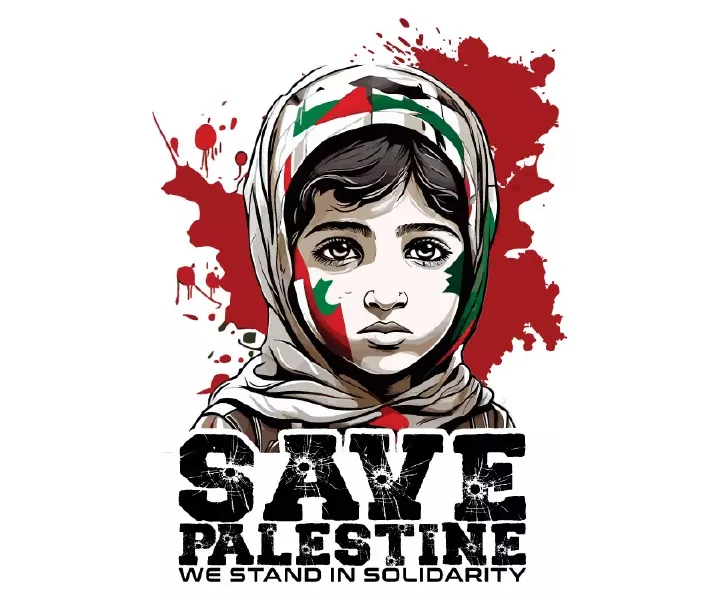 وکتور طراحی کاراکتر مفهومی فلسطینی