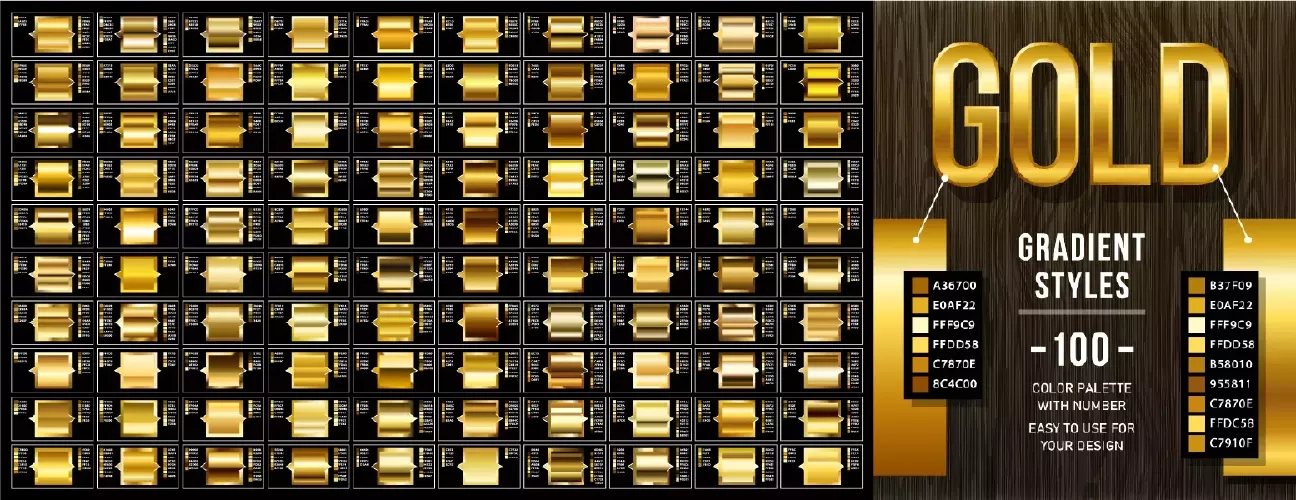 وکتور کلکسیون گرادیان طلایی
