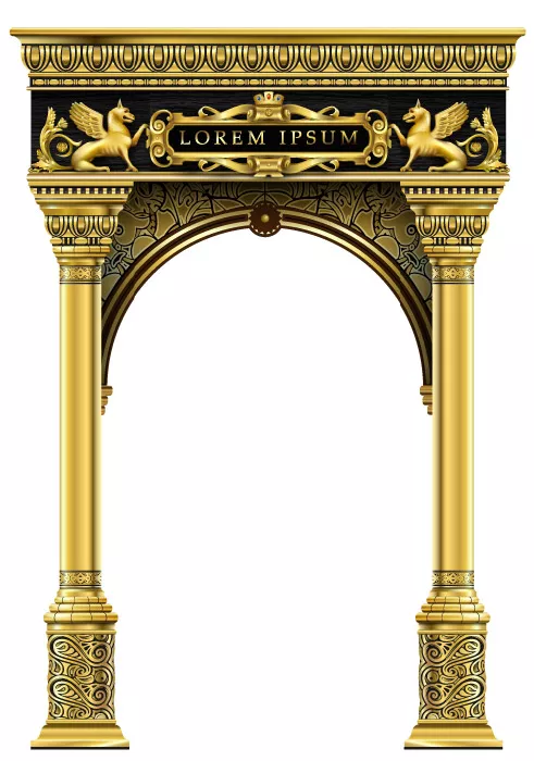 وکتور لوکس ورودی ساختمان طلایی