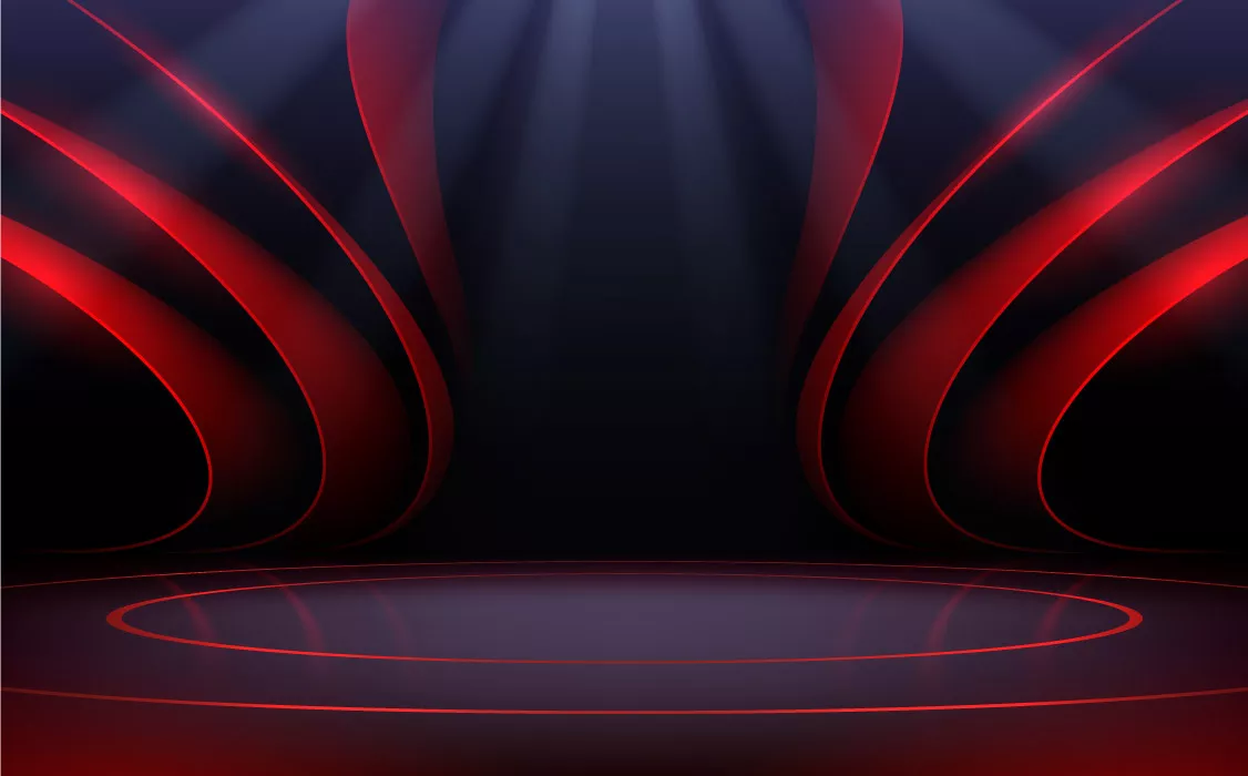 وکتور پس زمینه و استیج قرمز لوکس