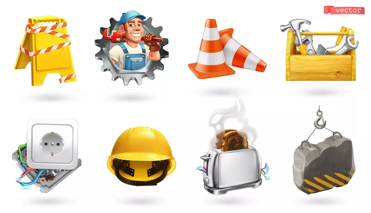 وکتور ست سه بعدی صنعتی و ساخت و ساز