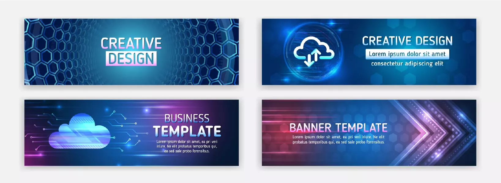 وکتور بنر و هدر طرح فناوری شماره دو