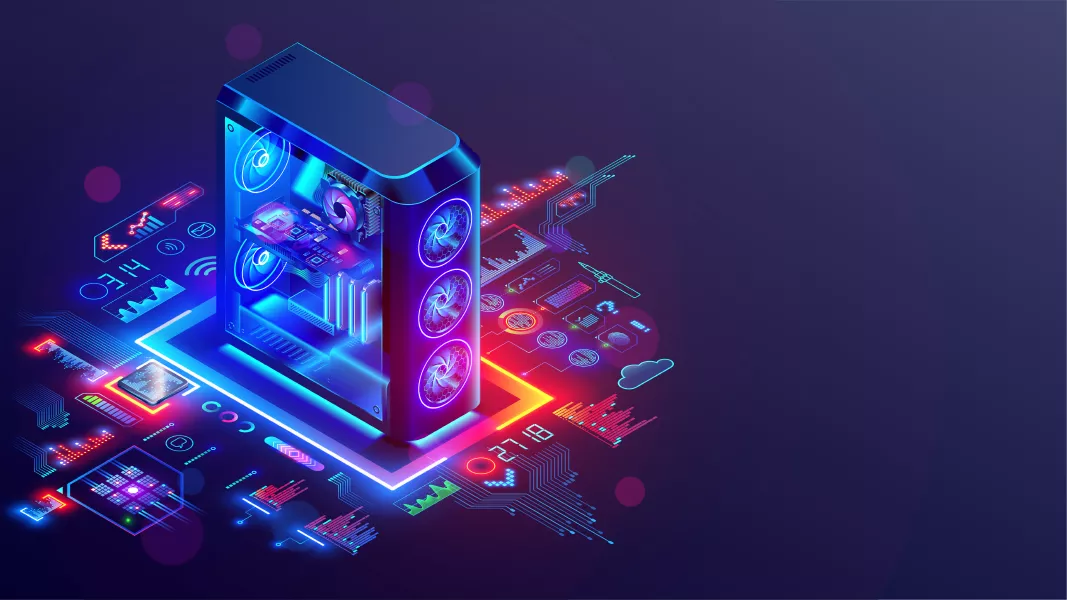 وکتور بکگراند درخشان دسکتاپ گیمینگ